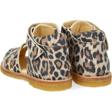 Angulus Leopard Suede Begynder Sandal Med Velcrolukning