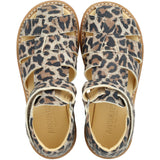 Angulus Leopard Suede Begynder Sandal Med Velcrolukning