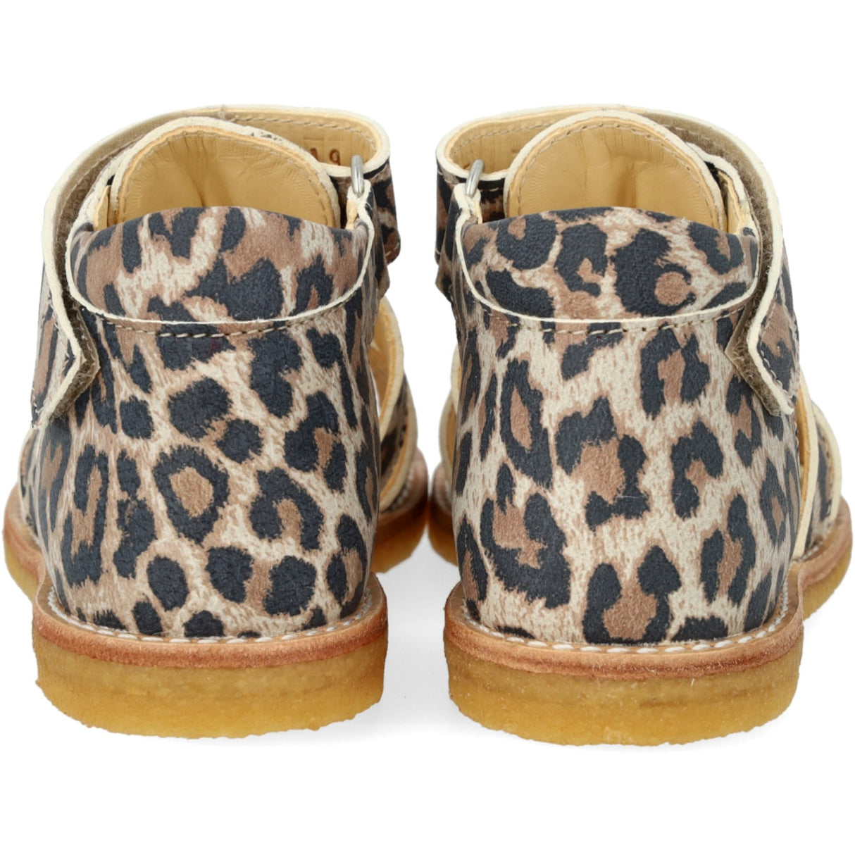 Angulus Leopard Suede Begynder Sandal Med Velcrolukning