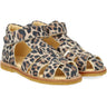 Angulus Leopard Suede Begynder Sandal Med Velcrolukning