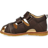 Angulus Dark Brown Begynder Sandal Med Velcrolukning
