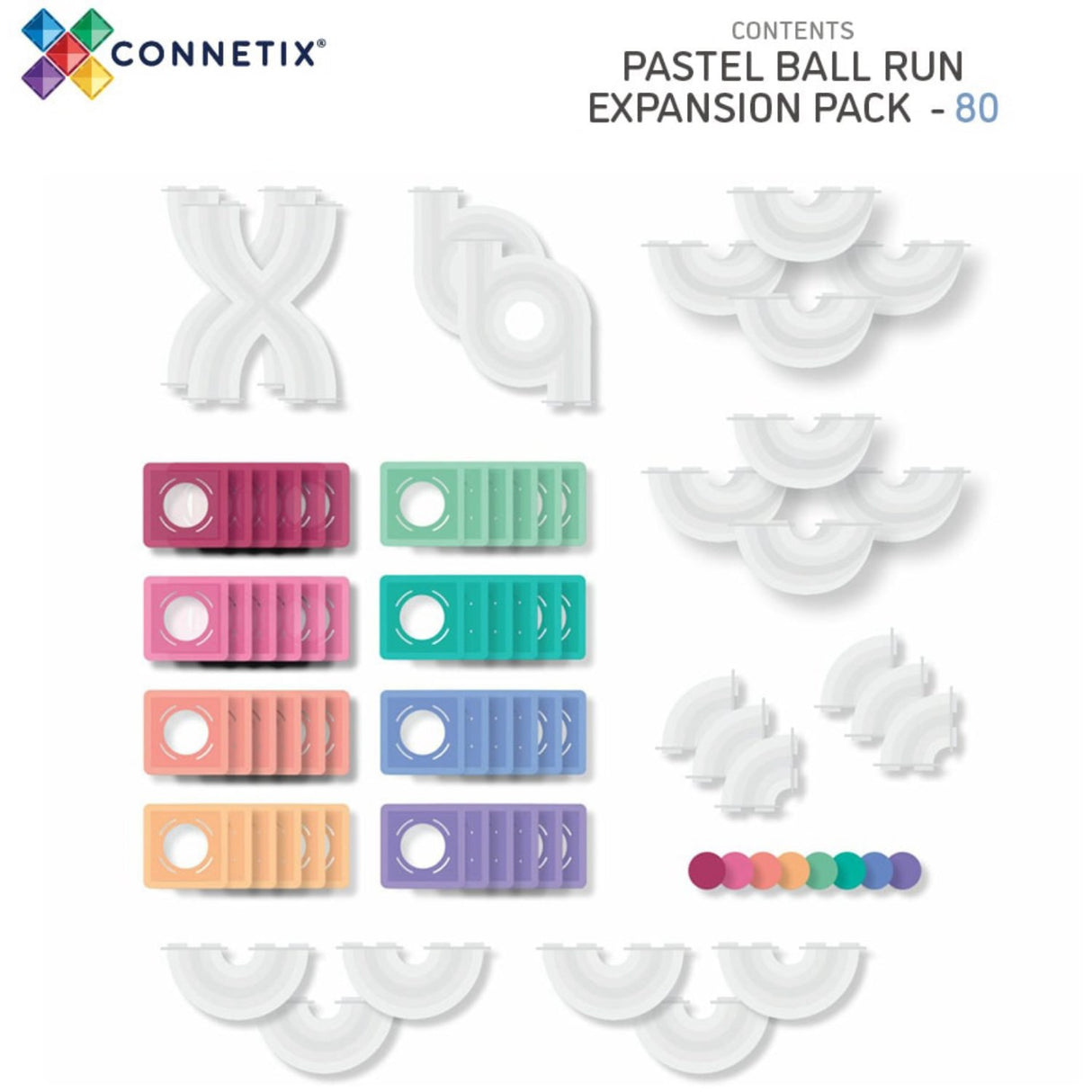 Connetix Pastel Bold Run Expansion Pak 80 Styks