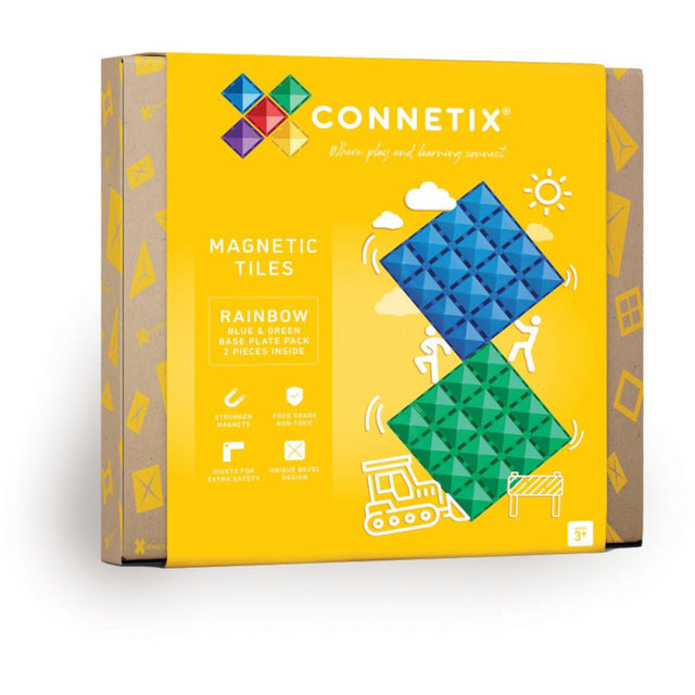 Connetix Rainbow Blue & Green Base Tallerken Pak 2 Styks