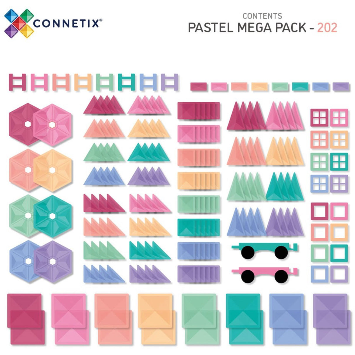 Connetix Pastel Mega Pak 202 Styks