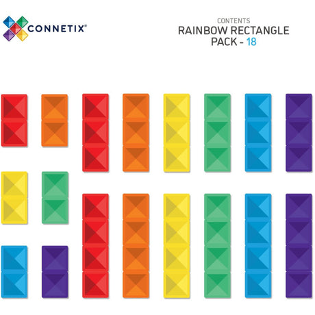 Connetix Rainbow Rectangle Pak 18 Styks