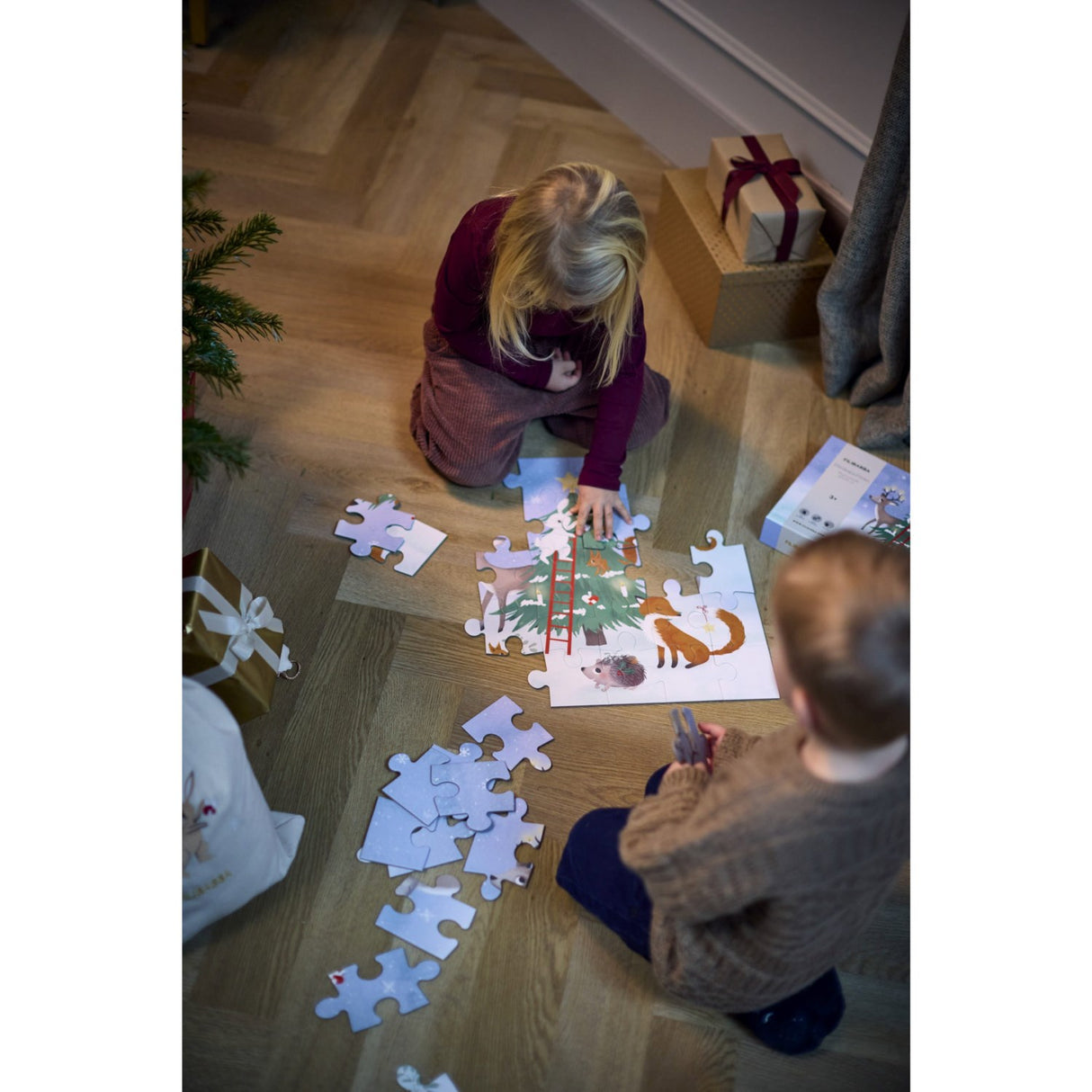 FILIBABBA Forest Friends Puslespil 30 Brikker 45x45 Cm Wonderful Winter