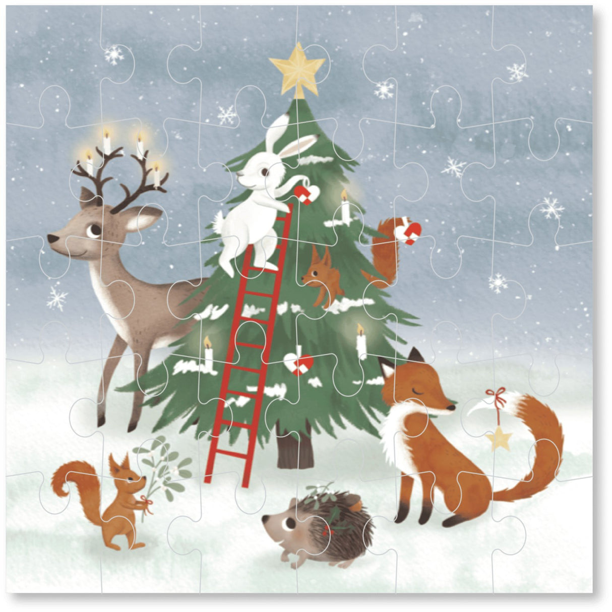 FILIBABBA Forest Friends Puslespil 30 Brikker 45x45 Cm Wonderful Winter