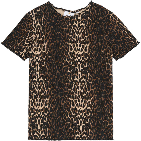 The New Oxford Tan AOP Ellen Rib T-Shirt