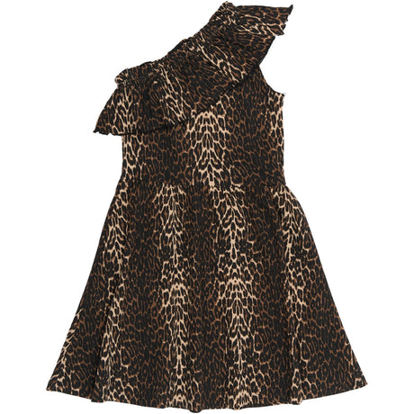 The New Oxford Tan AOP Ellen Rib Kjole