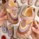 Angulus Rosebud/Clay/Lilac Colourblock Regnbuesandal Med Velcro