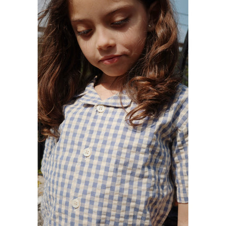 Konges Sløjd Captains Blue Check Kim Ss Skjorte GOTS