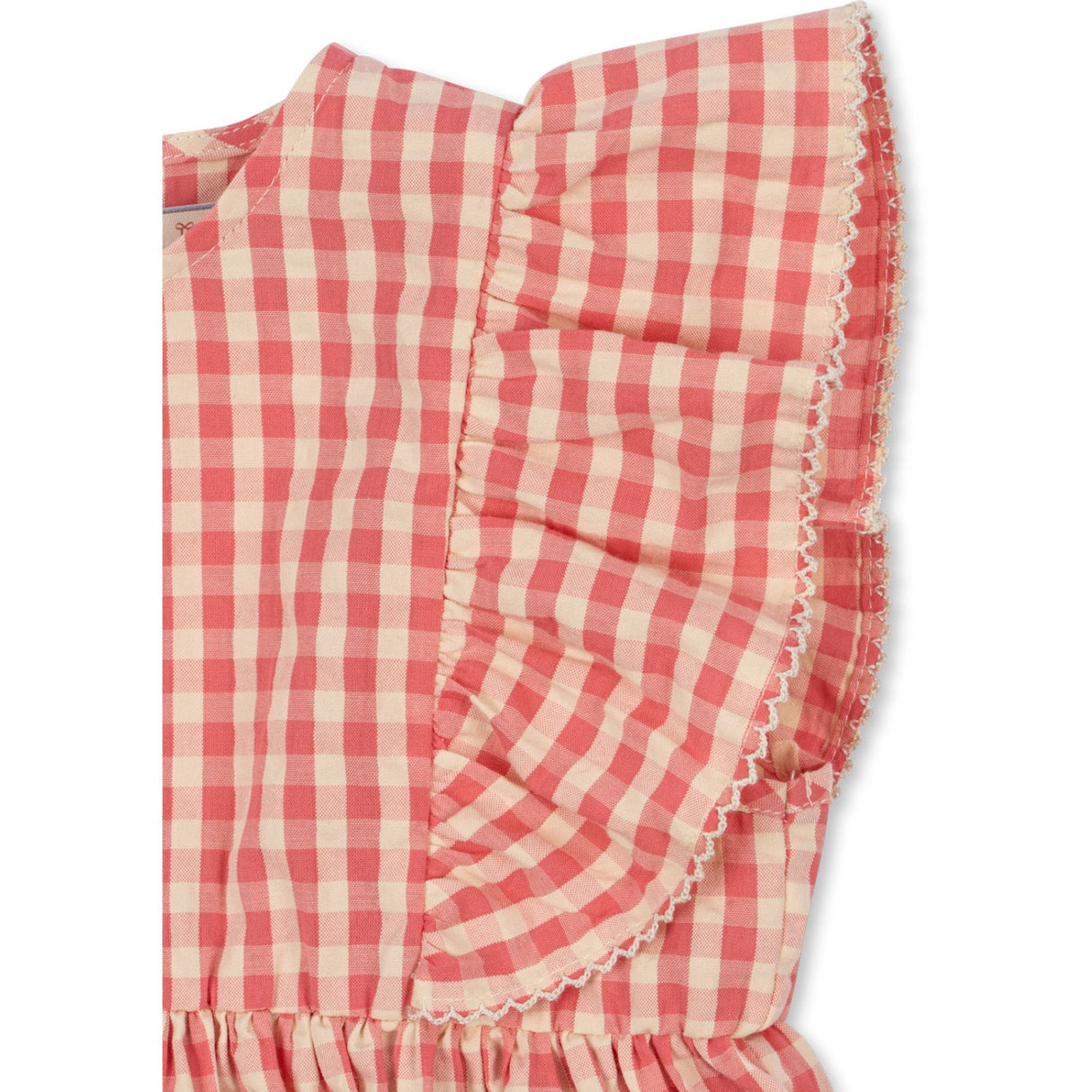 Konges Sløjd Flamingo Plume Check Kim Flæse Kjole GOTS