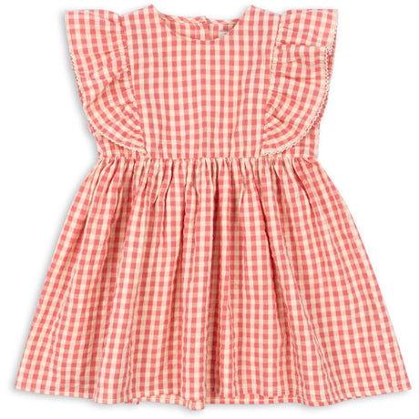 Konges Sløjd Flamingo Plume Check Kim Flæse Kjole GOTS