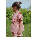 Konges Sløjd Flamingo Plume Check Kim Flæse Ss Skjorte GOTS