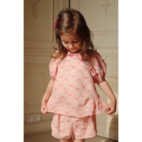 Konges Sløjd Lacy Pink Ava Ss Bluse GOTS