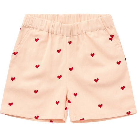 COPENHAGEN COLORS Dusty Rose W. Berry Hearts Twill Heart Shorts
