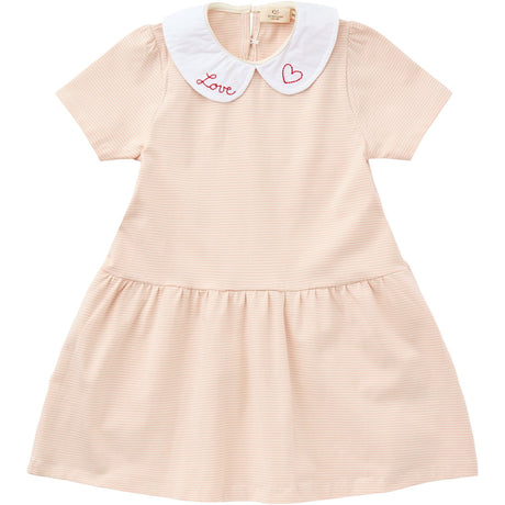 COPENHAGEN COLORS Dusty Rose/Cream Stripe Striped Kjole m. Poplin Krave