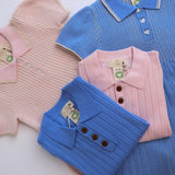 COPENHAGEN COLORS Ballerina/Berry Comb. Rib Strikket Polo