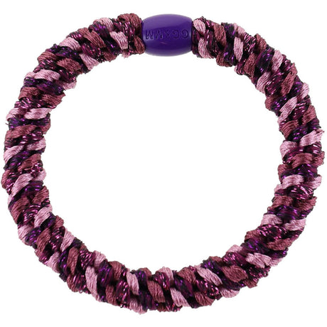 Bow's by Stær Flettet Hårelastik - Multi Bordeaux/Rosa Glitter 6-Pak