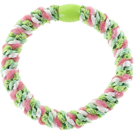 Bow's by Stær Flettet Hårelastik - Multi Grøn/Rosa/Hvid Glitter 6-Pak
