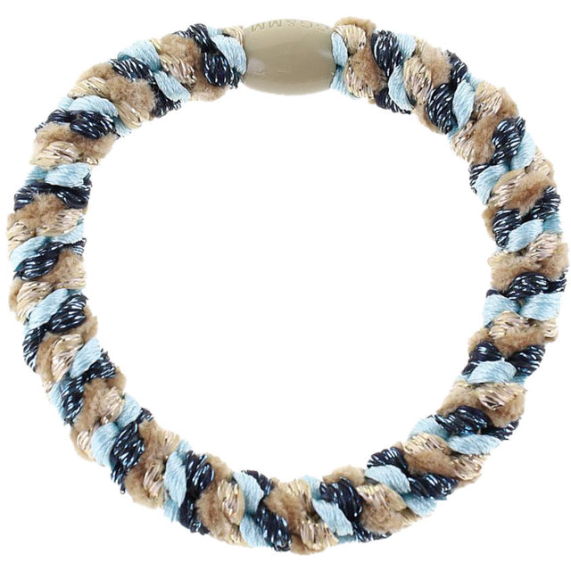 Bow's by Stær Flettet Hårelastik - Multi Navy/Lyseblå/Beige Glitter 6-Pak