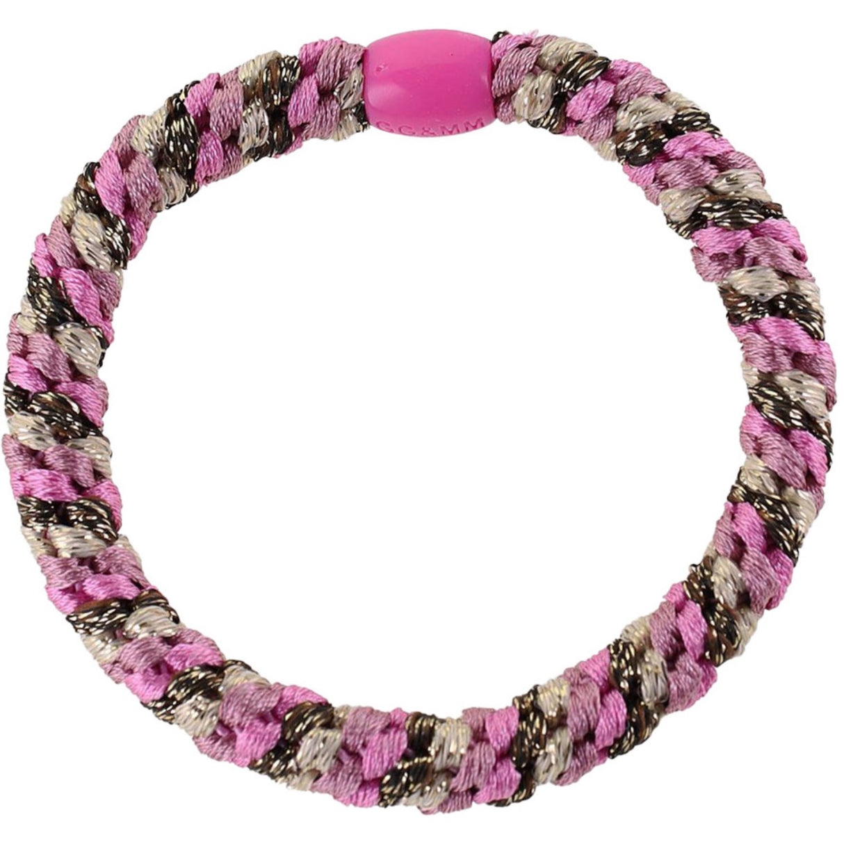 Bow's by Stær Flettet Hårelastik - Multi Pink/Brun/Sand Glitter 6-Pak