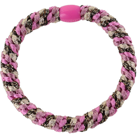 Bow's by Stær Flettet Hårelastik - Multi Pink/Brun/Sand Glitter 6-Pak
