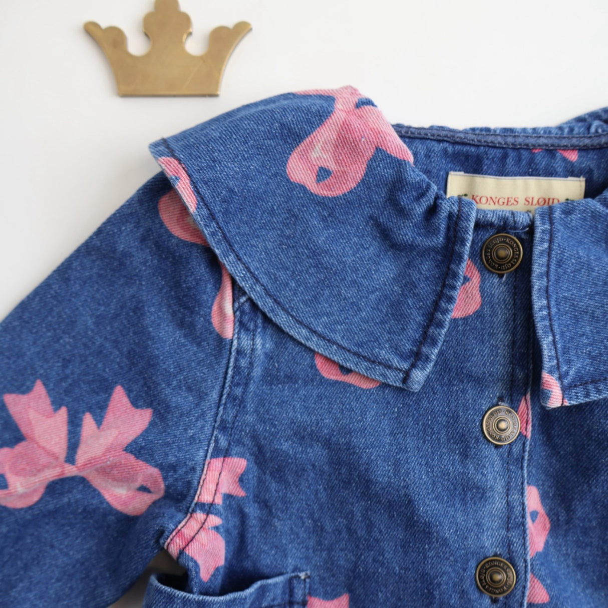 Konges Sløjd Bella Sløjfe Magot Krave Jakke Denim GOTS