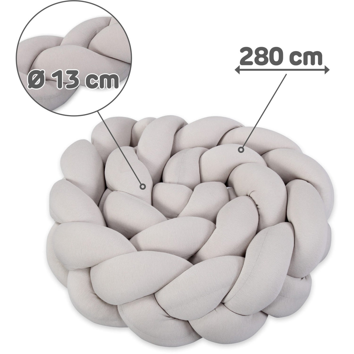 babybay® Flettet Sengerand Beige 280 Cm