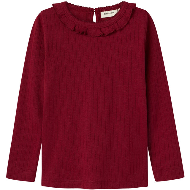 Lil'Atelier Red Dahlia Rachel Nim Slim Bluse