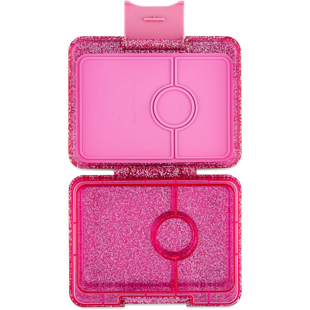 Yumbox Sparkle Pink Glitter / Clear Pink Tray Snack Size Small Bento Madkasse