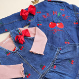 THE NEW Siblings Light Blue Denim EMB Nayla Denim Kjole