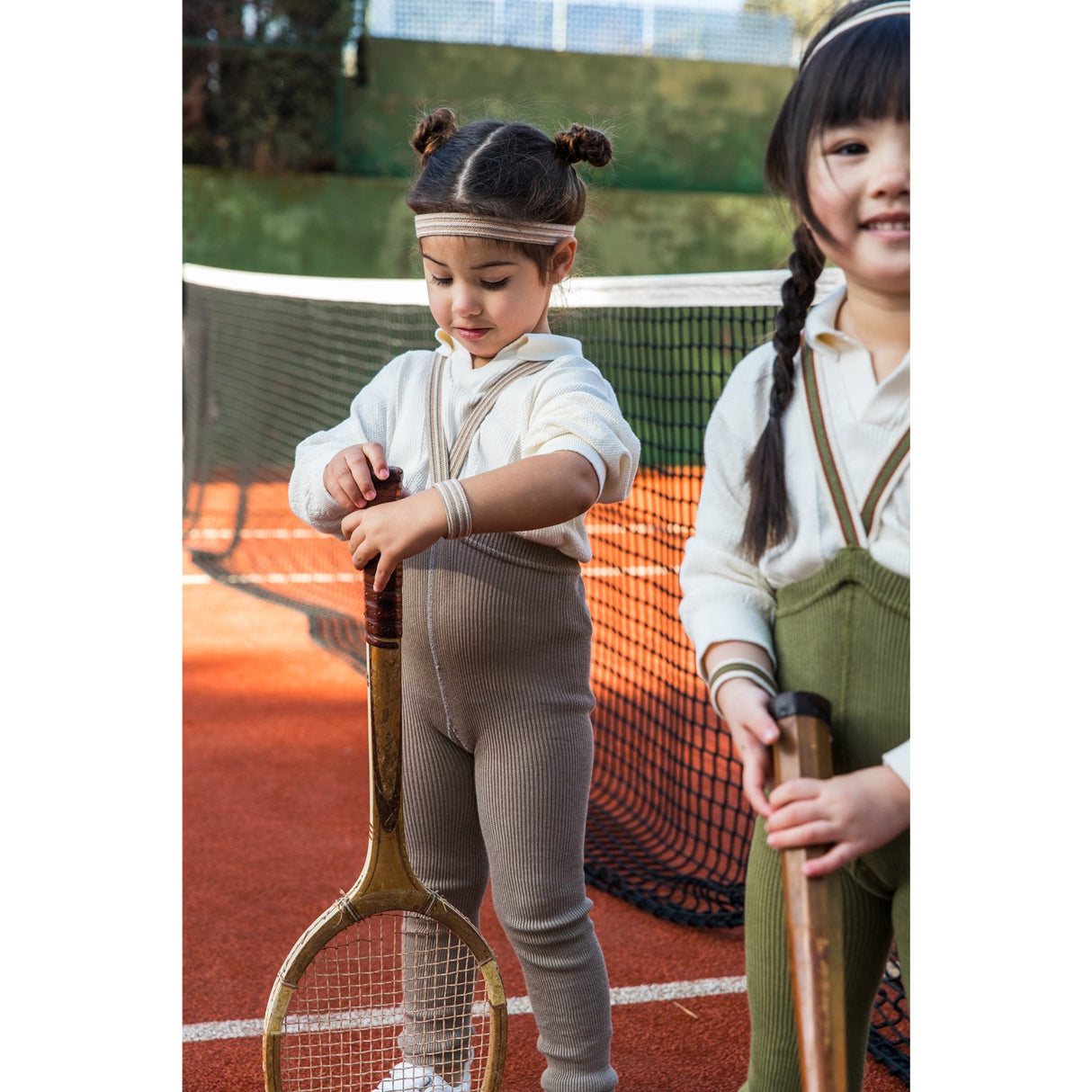 Silly Silas Oyster Grey Striped Footless Tights