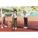 Silly Silas Olive Striped Footless Tights