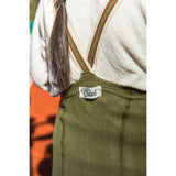 Silly Silas Olive Striped Footless Tights