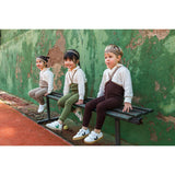 Silly Silas Olive Striped Footless Tights