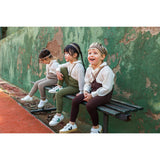 Silly Silas Olive Striped Footless Tights