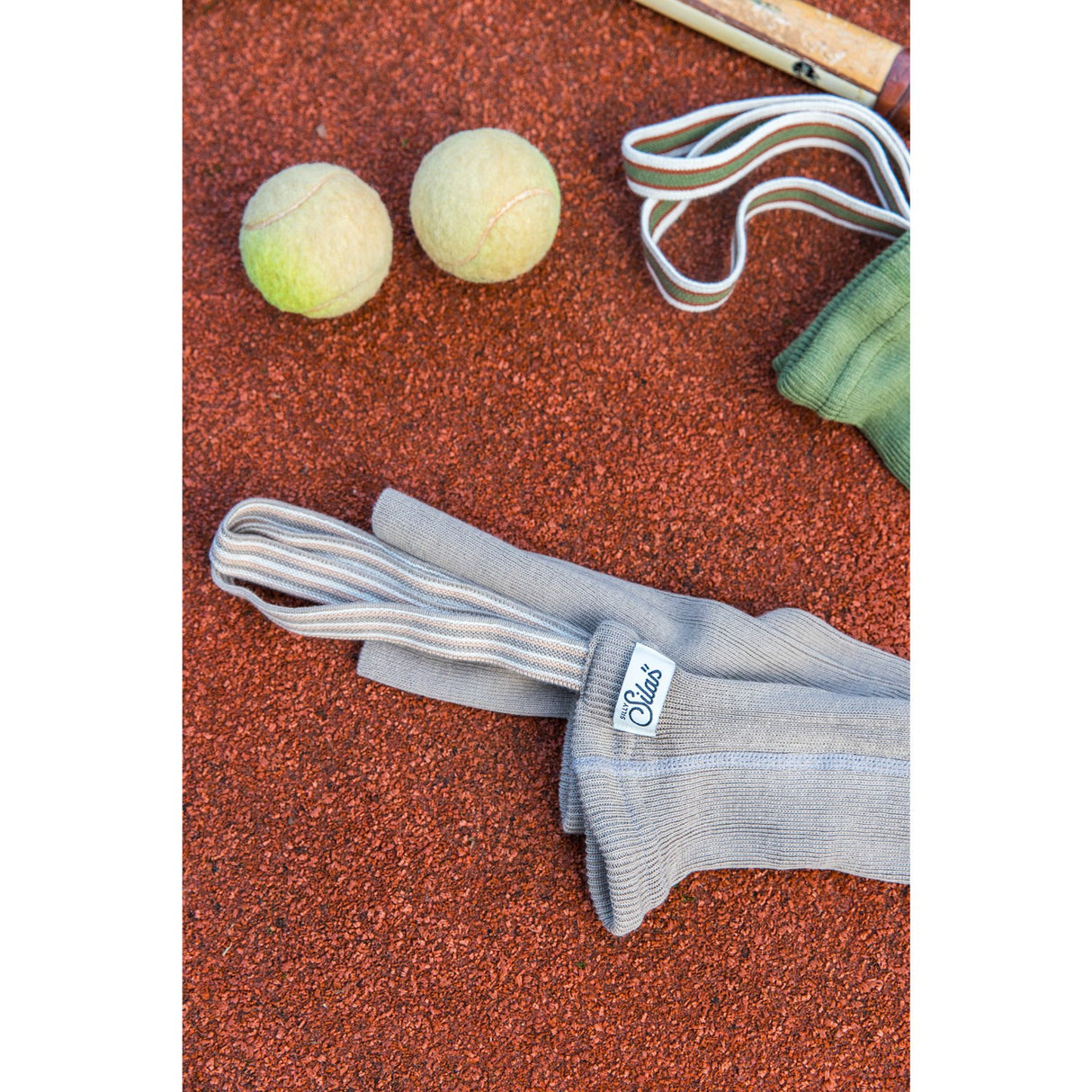 Silly Silas Oyster Grey Striped Footless Tights