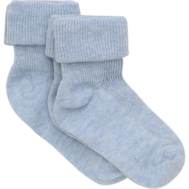 Minymo Winter Sky Baby Rib Strømpe Med Fold 2-Pak