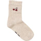 Minymo Light Taupe Strømper Med Lettuce Hem 2-Pak