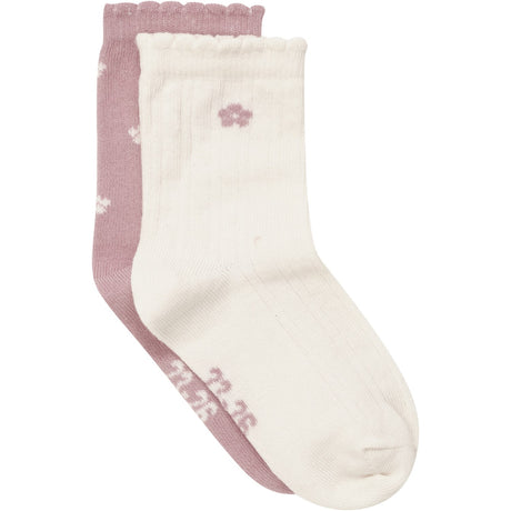 Minymo Ash Rose Strømper Med Lettuce Hem 2-Pak