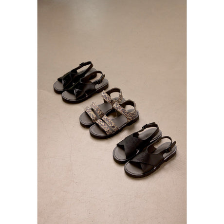 Angulus Leopard Suede Justerbar Lædersandal Med Velcro