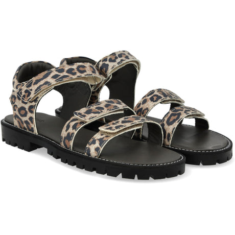 Angulus Leopard Suede Justerbar Lædersandal Med Velcro