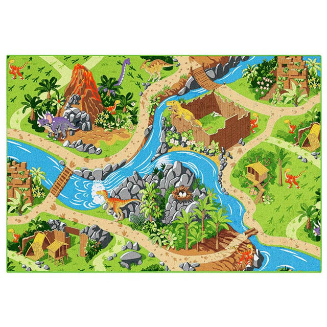 Rebel Roads Dino World Gulvtæppe - 95 X 133 Cm