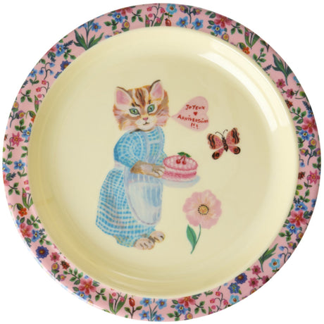 Rice Nathalie Lété Theme Pink Melamine Kids Frokosttallerken