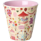 Rice Fun Fair Print Pink Melamine Kop Medium