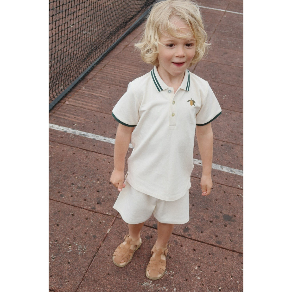 Konges Sløjd Antique White Florian Polo T-Shirt GOTS