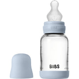 Bibs Baby Blue Glass Baby Flaske Round Silicone Slow Flow