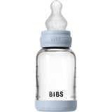 Bibs Baby Blue Glass Baby Flaske Round Silicone Slow Flow