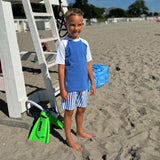 Petit Crabe Sapphire/White Raglan Uv-Swim Bluse S/S